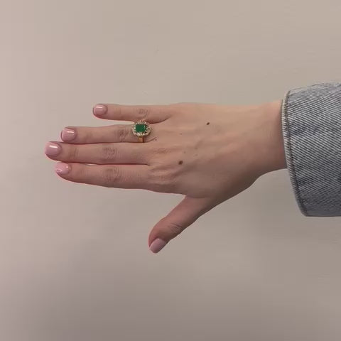 Emerald Cut Emerald & Multi Shape Diamond Cocktail Ring (2.30 ct.) in 14K Gold