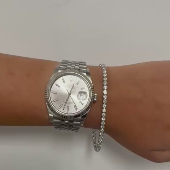 Lab Grown Diamond Tennis Bracelet (4.00 ct.) Bezel Setting in 14K Gold