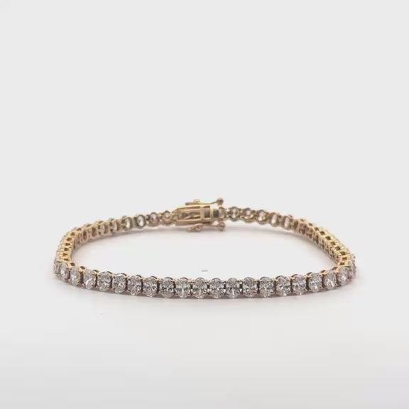Lab Grown Oval Cut Diamond North-South Tennis Bracelet (7.75 ct.) in 14K Gold