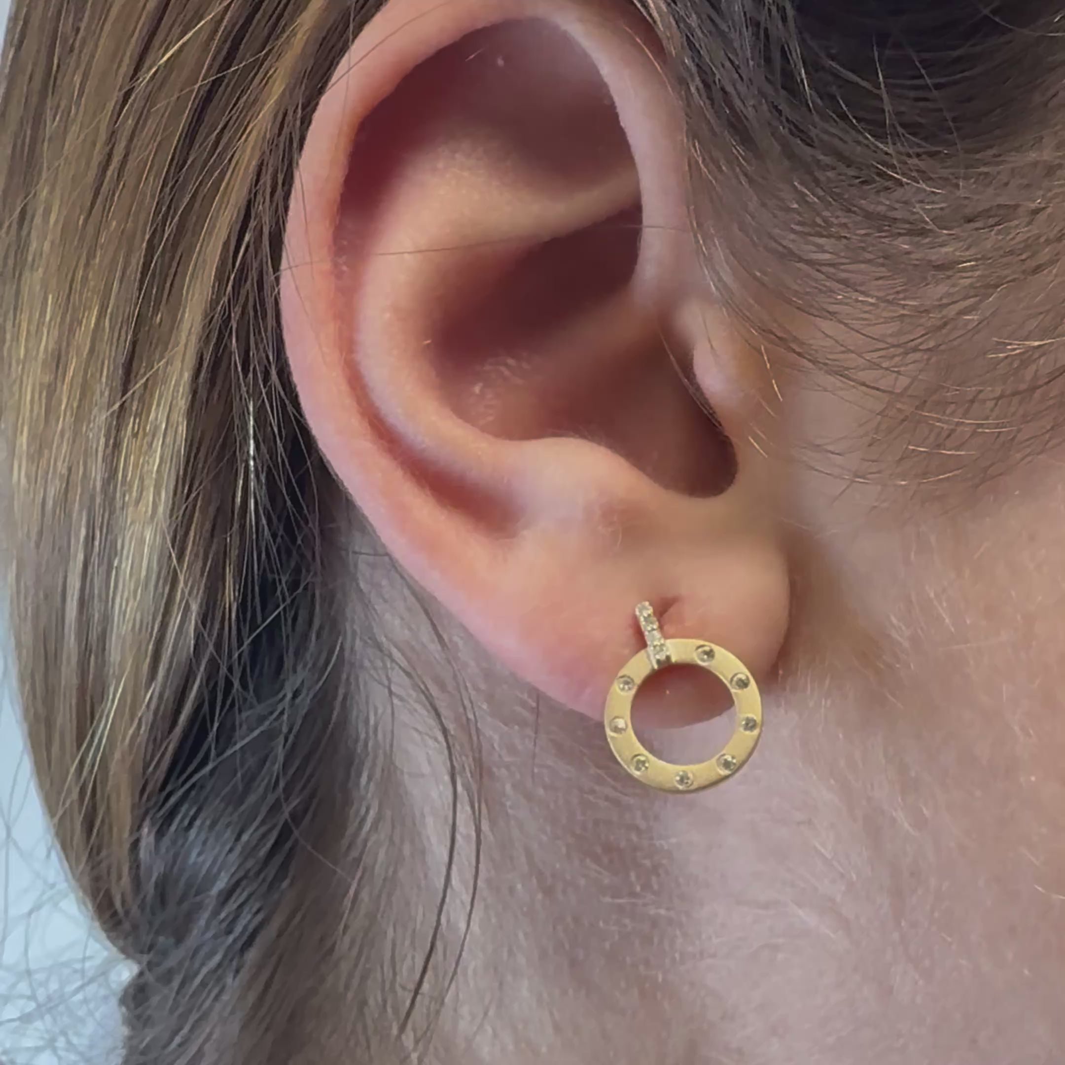 Diamond Circle Earrings (0.20 ct.) in 14K Gold