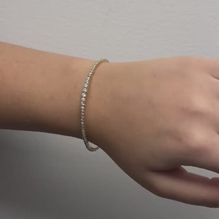 Ready to Ship Graduated Diamond Thin Flexible Bangle Bracelet Cuff (1.65 ct.) in 14K Gold