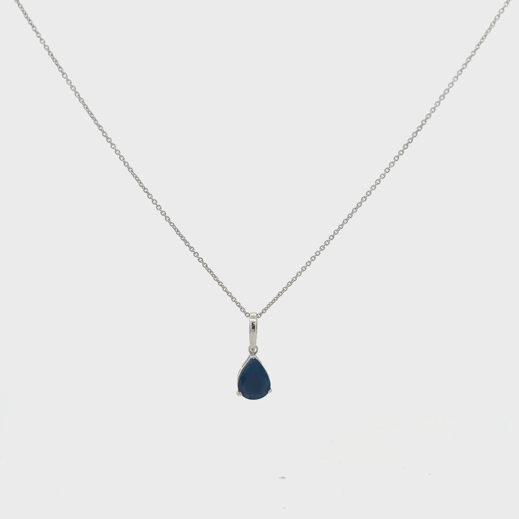 Pear Shape Blue Sapphire Necklace (2.50 ct.) in 14K Gold