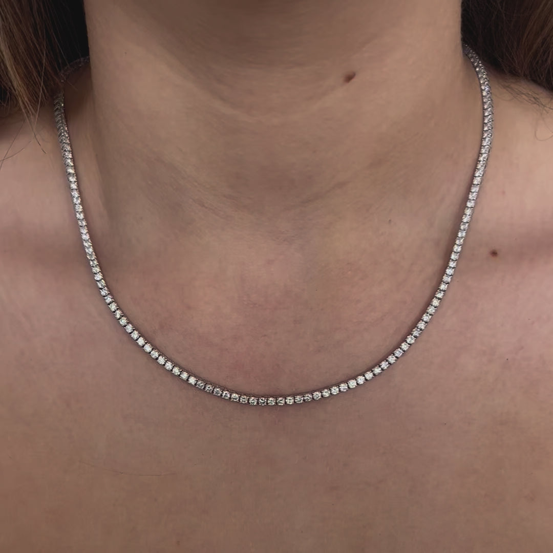 Diamond Tennis Necklace (8.05 ct.) 2.3 mm 4-Prongs Setting in 14K Gold