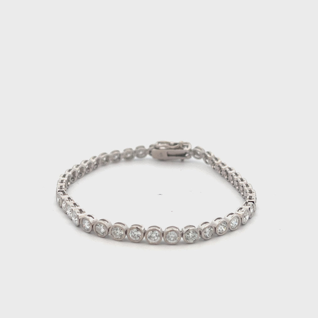 Diamond Tennis Bracelet (6.75 ct.) Bezel Setting in 14K Gold