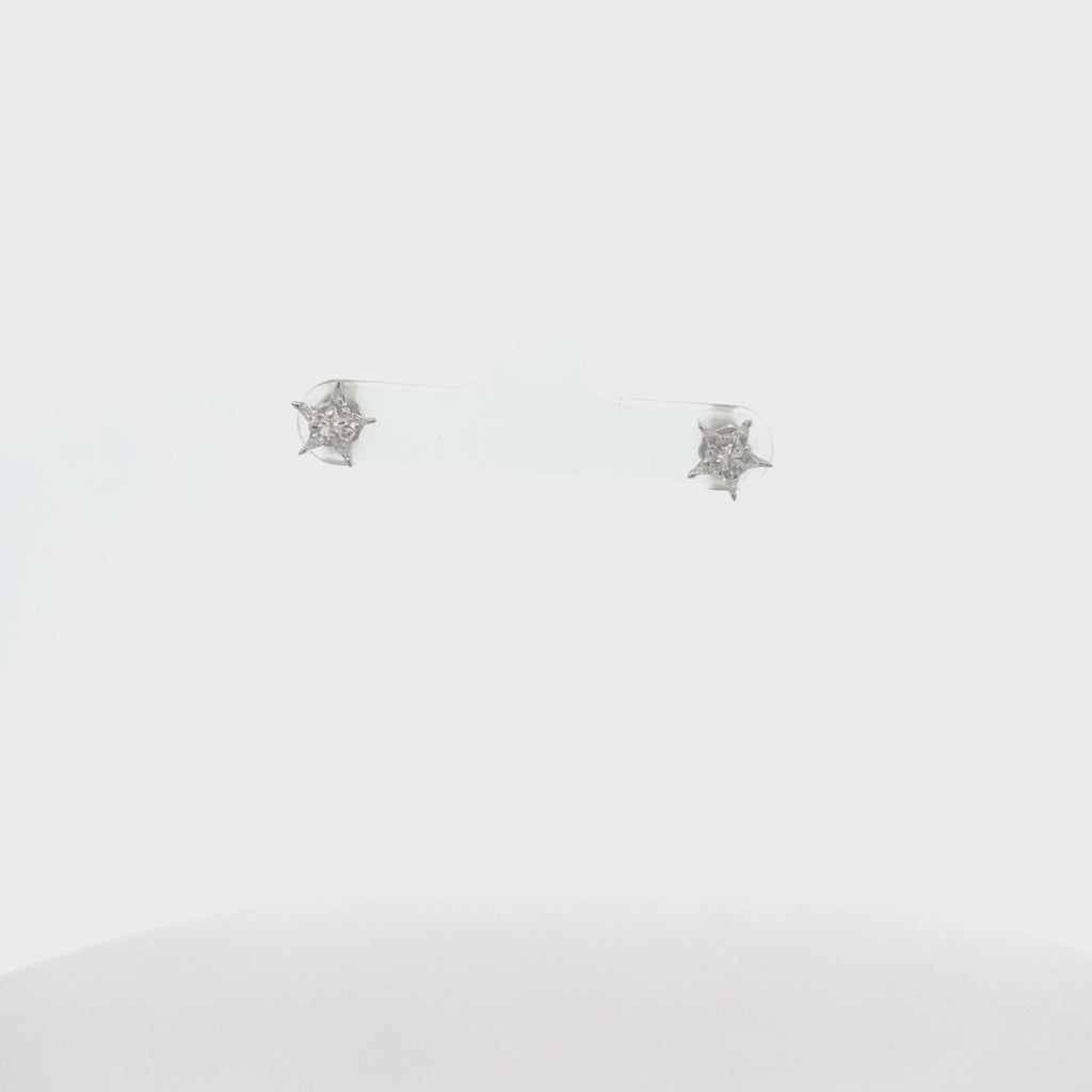 Pie Cut Diamond Star Shape Earrings (0.36 ct.) in 14K Gold