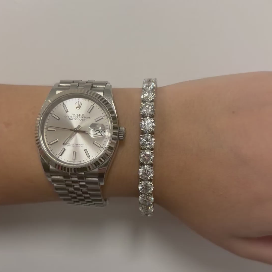 Lab Grown Diamond Tennis Bracelet (28.00 ct.) 6.00mm 4-Prongs Setting in 14K Gold