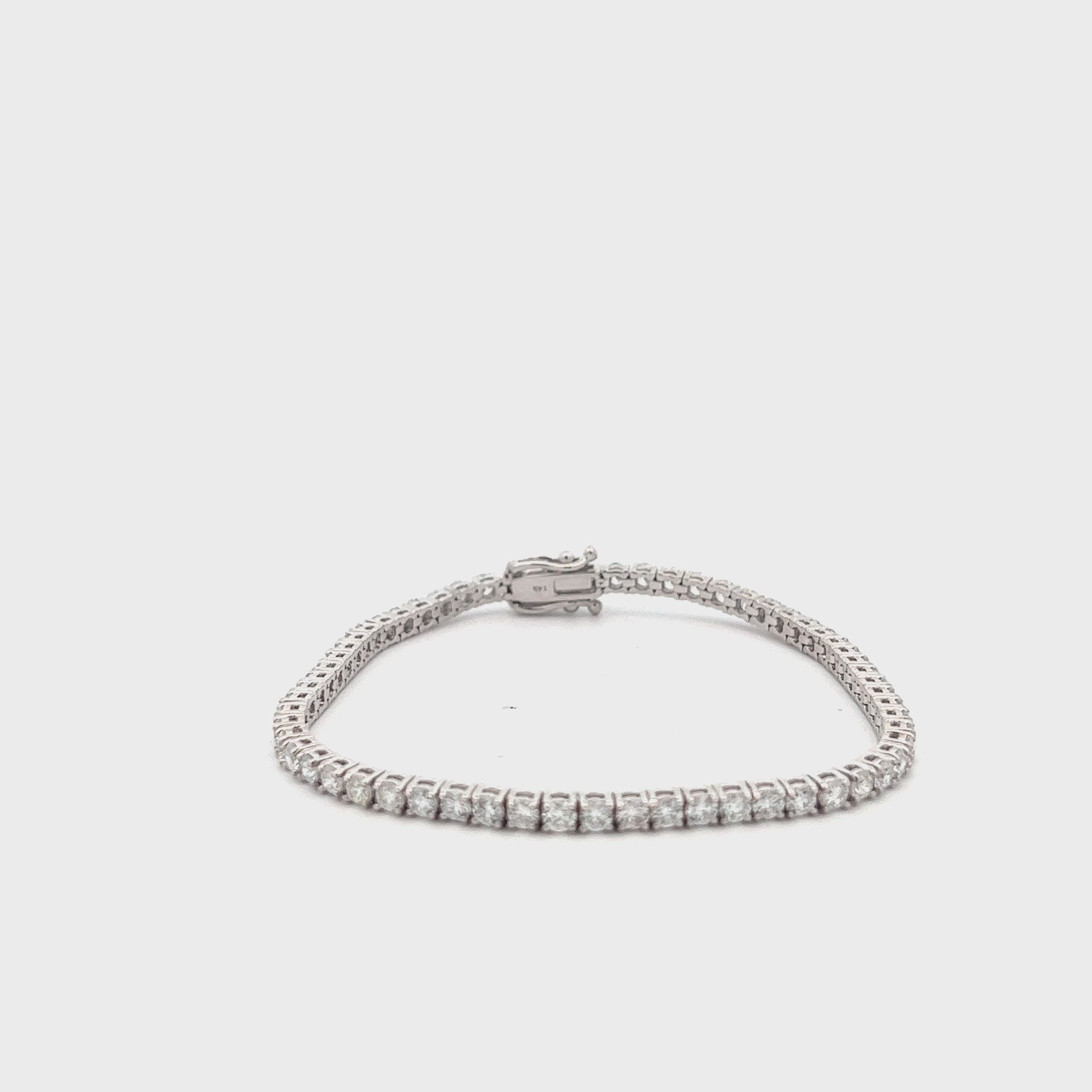 Lab Grown Diamond Tennis Bracelet (5.00 ct.) 3.00mm 4-Prongs Setting in 14K Gold