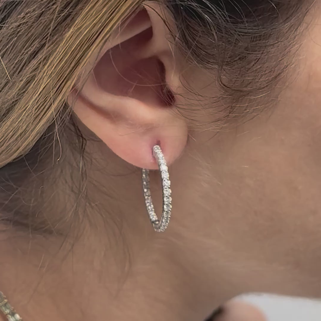 Diamond Inside-Out Hoop Earrings (1.50 ct.) in 14K Gold