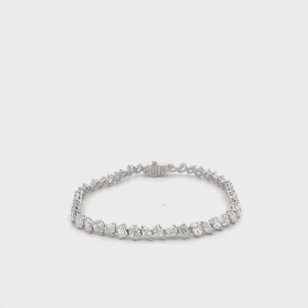 Fancy Multi Shape Diamond Bracelet (8.61 ct.) 18K Gold
