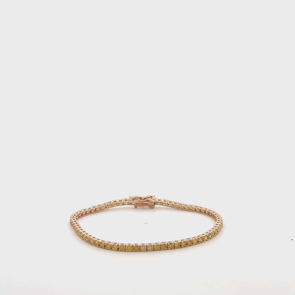 Fancy Yellow Diamonds Tennis Bracelet (2.80 ct.) 2 mm 4-Prongs Setting in 14K Gold