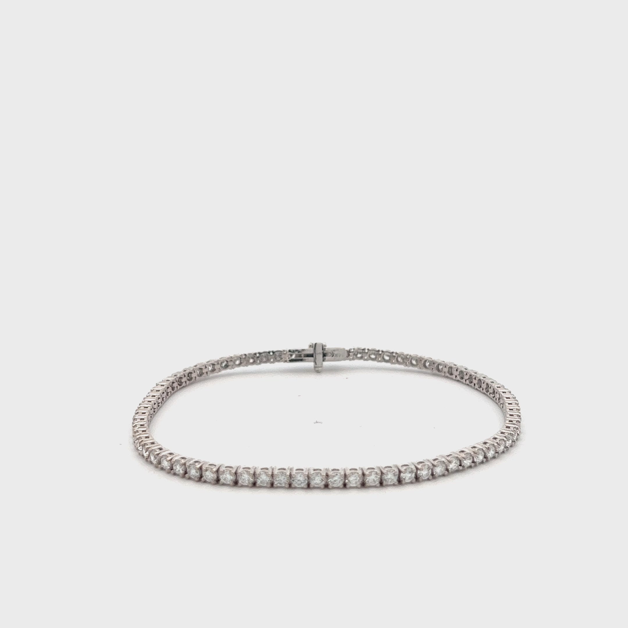 Lab Grown Diamond Tennis Bracelet (3.00 ct.) 2.65mm 4-Prongs Setting in 14K Gold