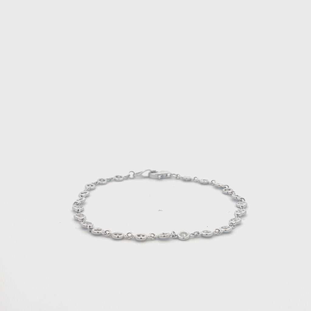 22 Stone Diamond By The Yard Bracelet (0.80 ct.) in 14K Gold