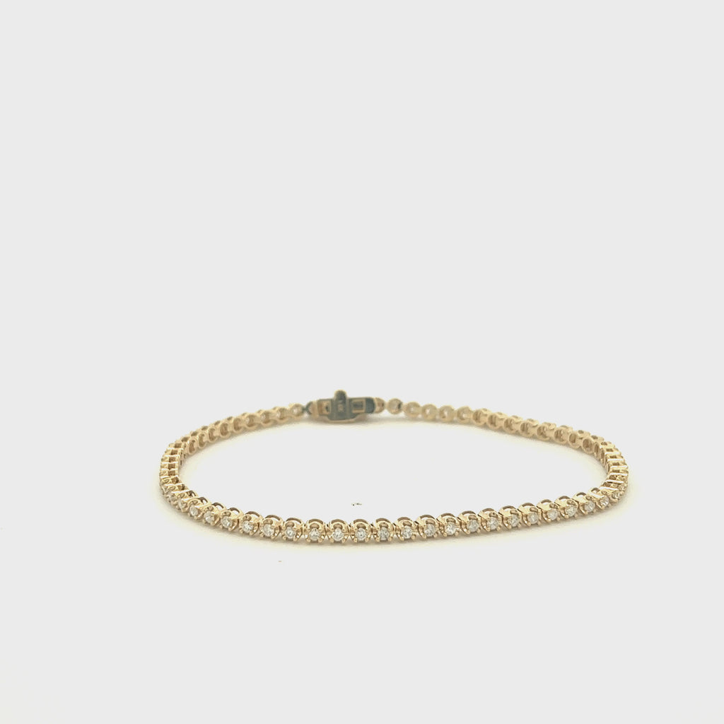 Diamond Tennis Bracelet (1.25 ct.) Buttercup Setting in 14K Gold