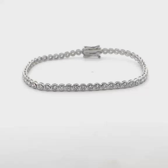 Lab Grown Diamond Tennis Bracelet (4.00 ct.) Bezel Setting in 14K Gold