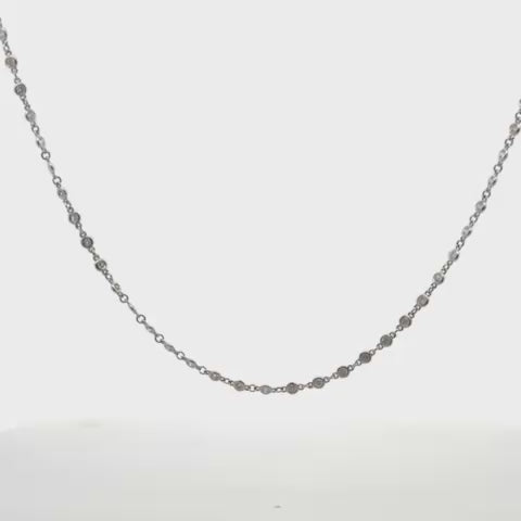 Ready to Ship 61 Stone Diamond By The Yard Necklace, Bezel Set Diamond Station Necklace (2.25 ct.) in 14K Gold