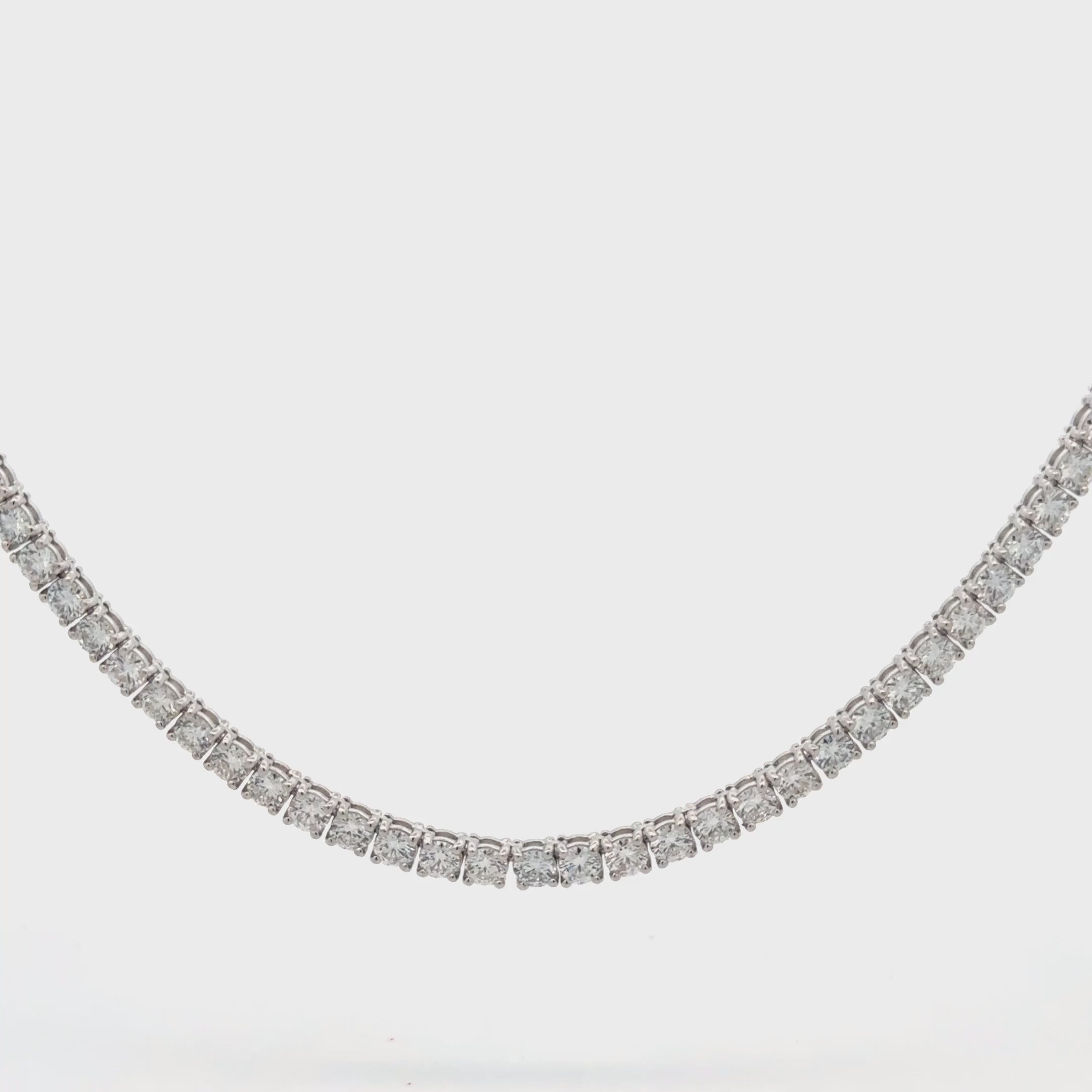 Lab Grown Diamond Tennis Necklace (17.00 ct.) 3.50mm 4-Prongs Setting in 14K Gold
