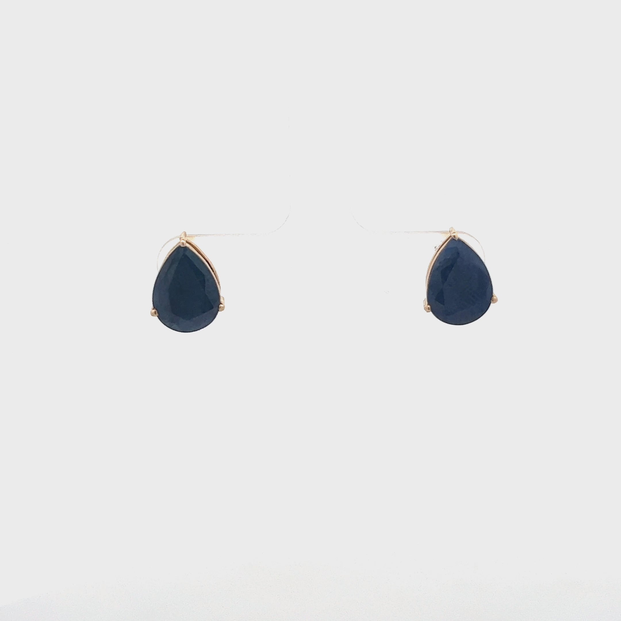Pear Shape Blue Sapphire Earrings (8.20 ct.) in 14K Gold