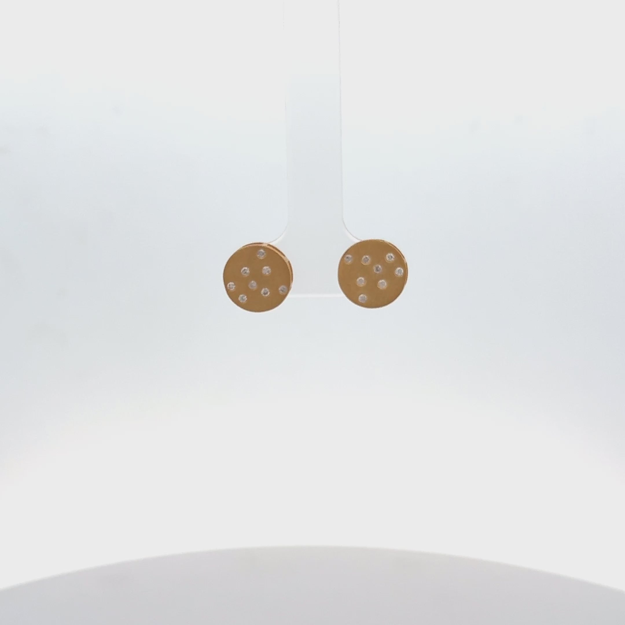 Diamond Round Shape Disc Earrings (0.15 ct.) in 14K Gold