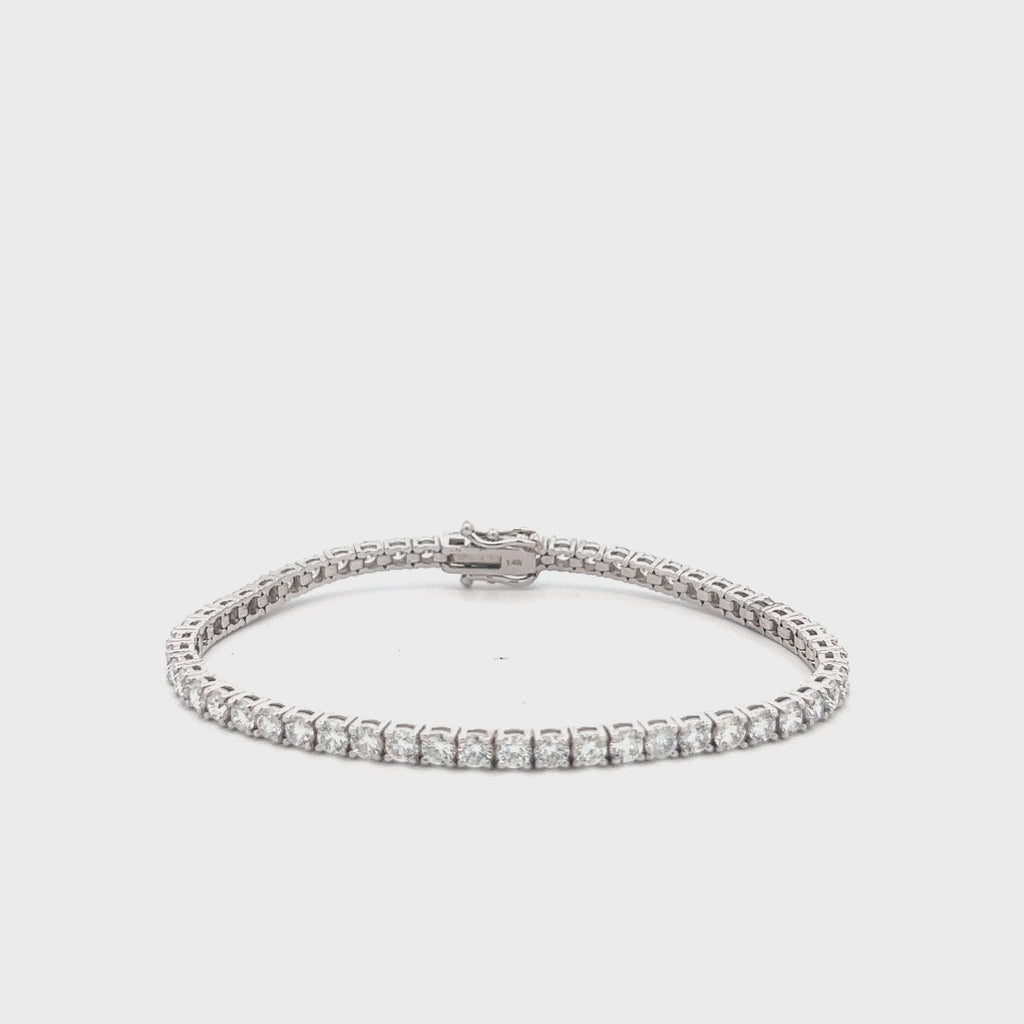 Lab Grown Diamond Tennis Bracelet (6.00 ct.) 3.30mm 4-Prongs Setting in 14K Gold