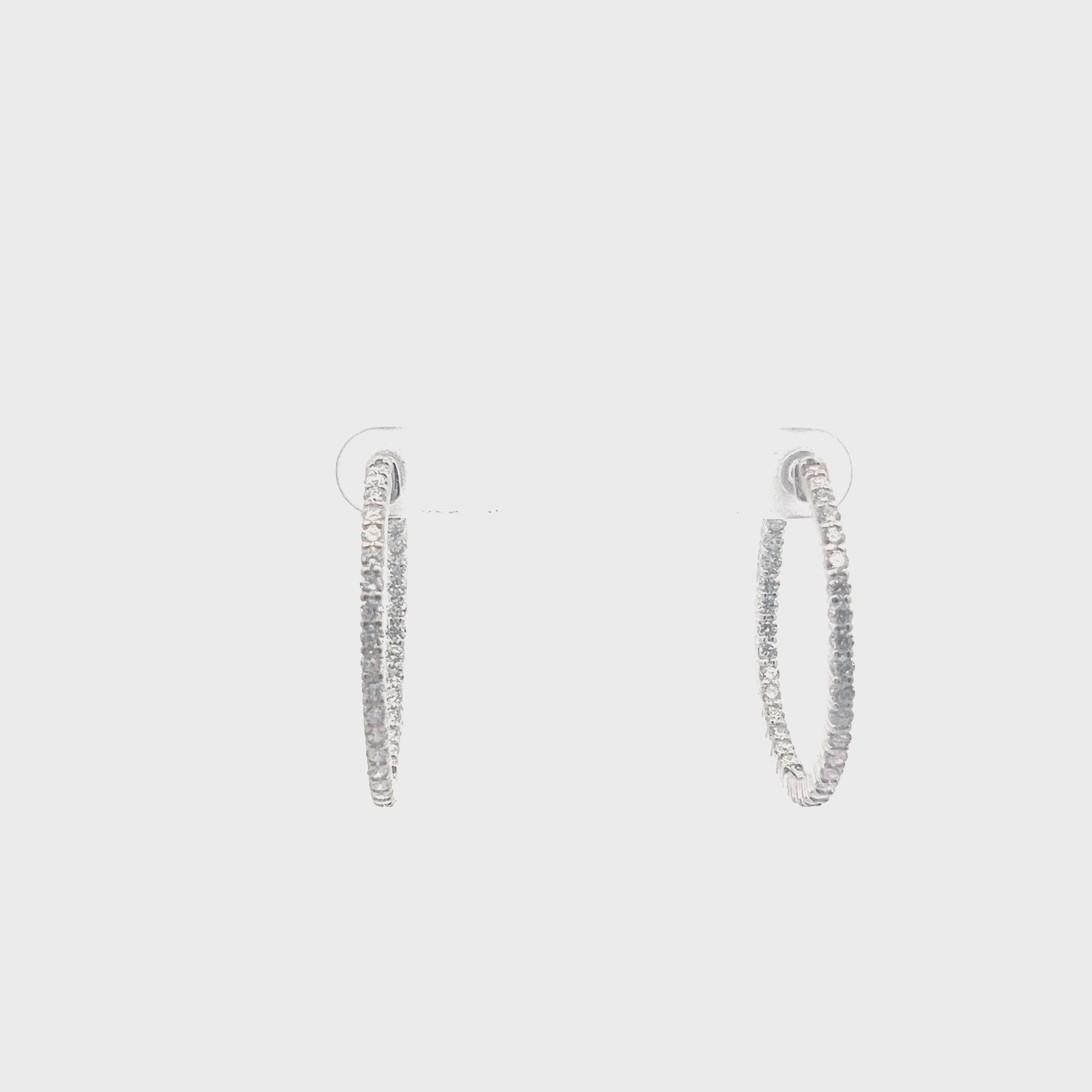 Lab Grown Diamond Inside-Out 1.25'' Hoop Earrings (2.00 ct.) in 14K Gold