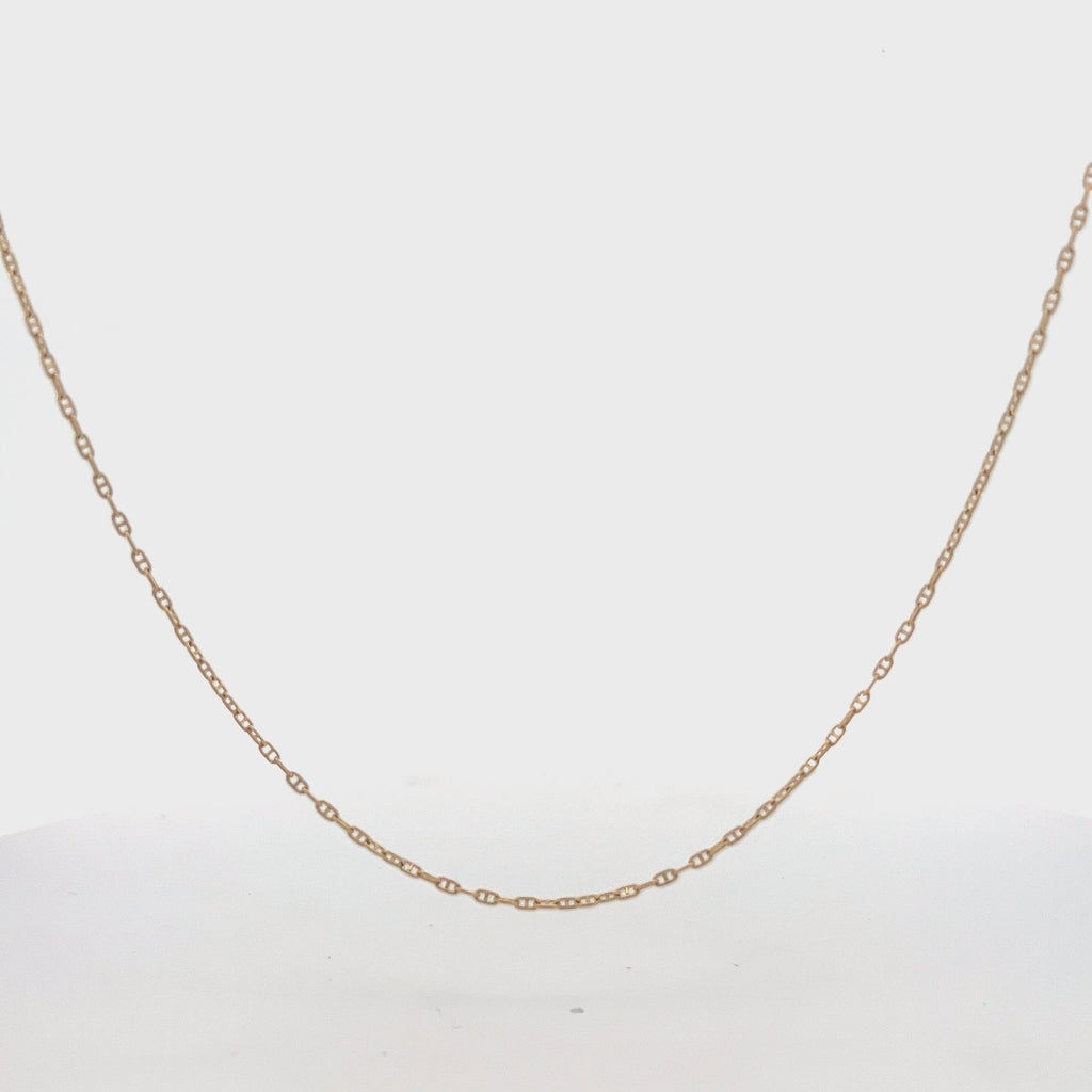 Dainty Mariner Curb Chain Necklace in 14K Gold