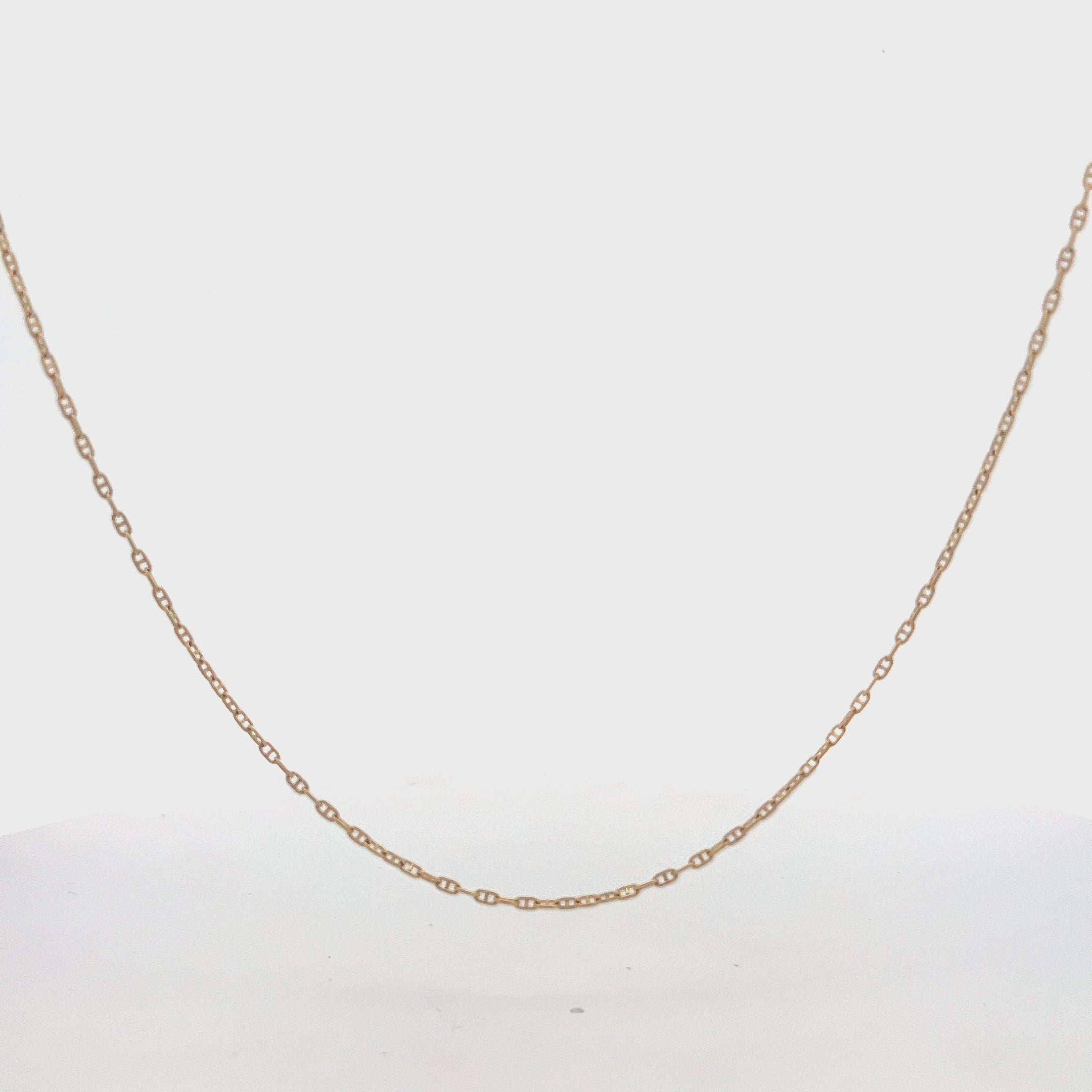 Dainty Mariner Curb Chain Necklace in 14K Gold