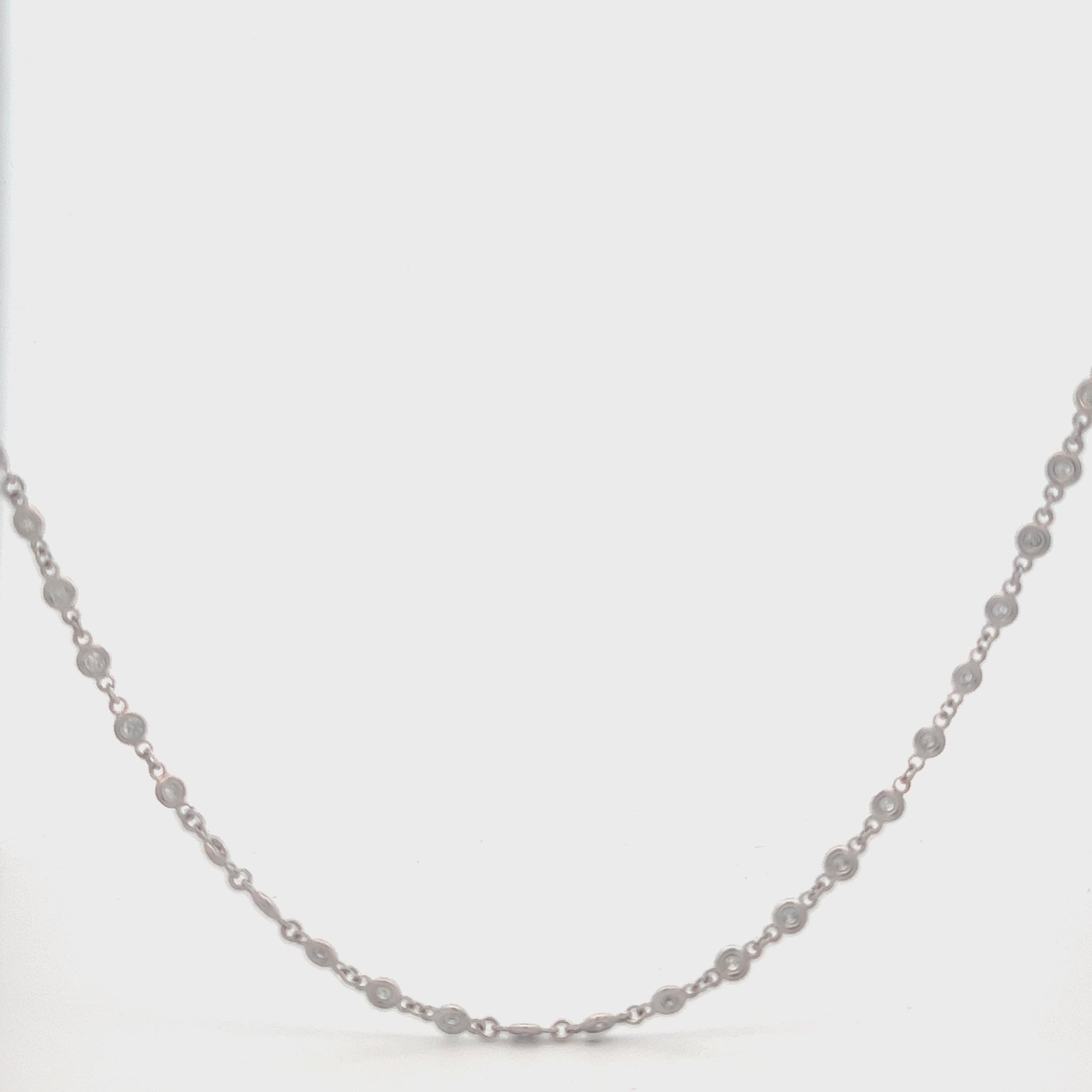 Diamond Station Necklace With Paper Clip Chain (0.80 ct.) in 14K Gold