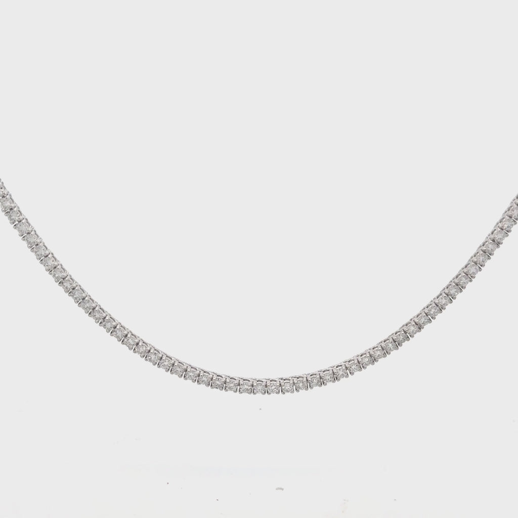 Lab Grown Diamond Tennis Necklace (7.50 ct.) 2.3 mm 4-Prongs Setting in 14K Gold