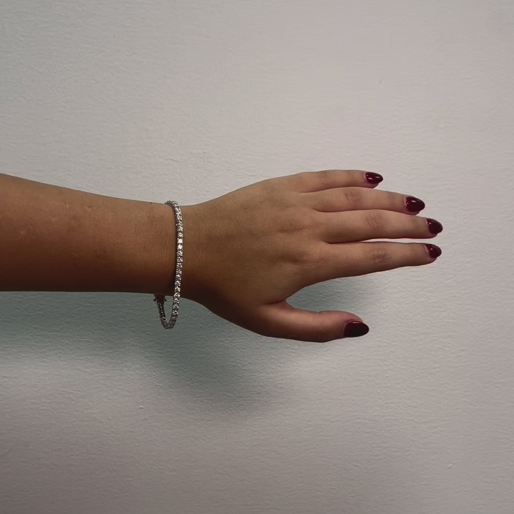 Lab Grown Diamond Tennis Bracelet (6.00 ct.) 3.30mm 4-Prongs Setting in 14K Gold