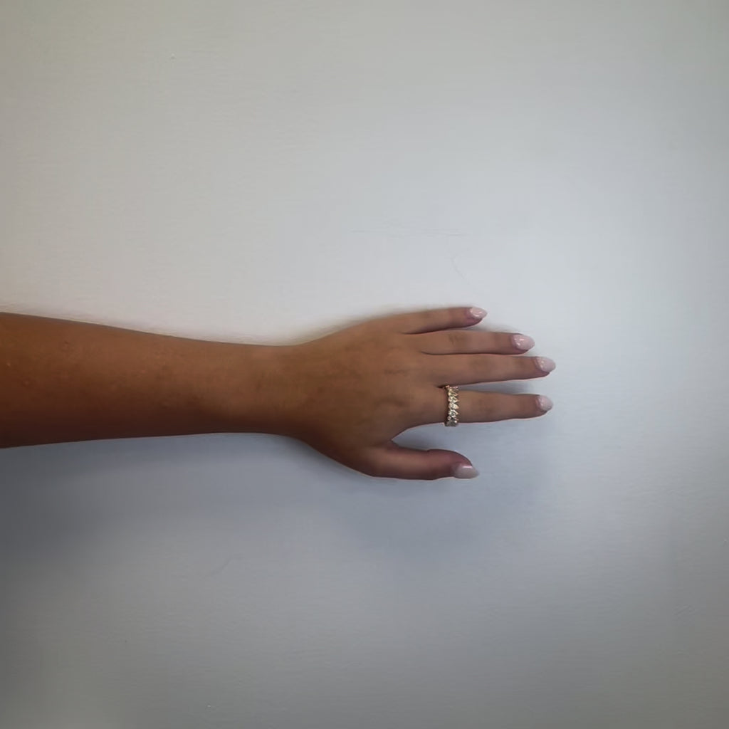 Pear Shape Diamond Eternity Band (4.51 ct.) in 18K Gold