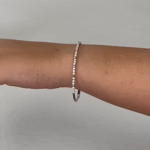 Halfway Flexible 14k Diamondand Studs Thin Flexible Bangle Bracelet Cuff