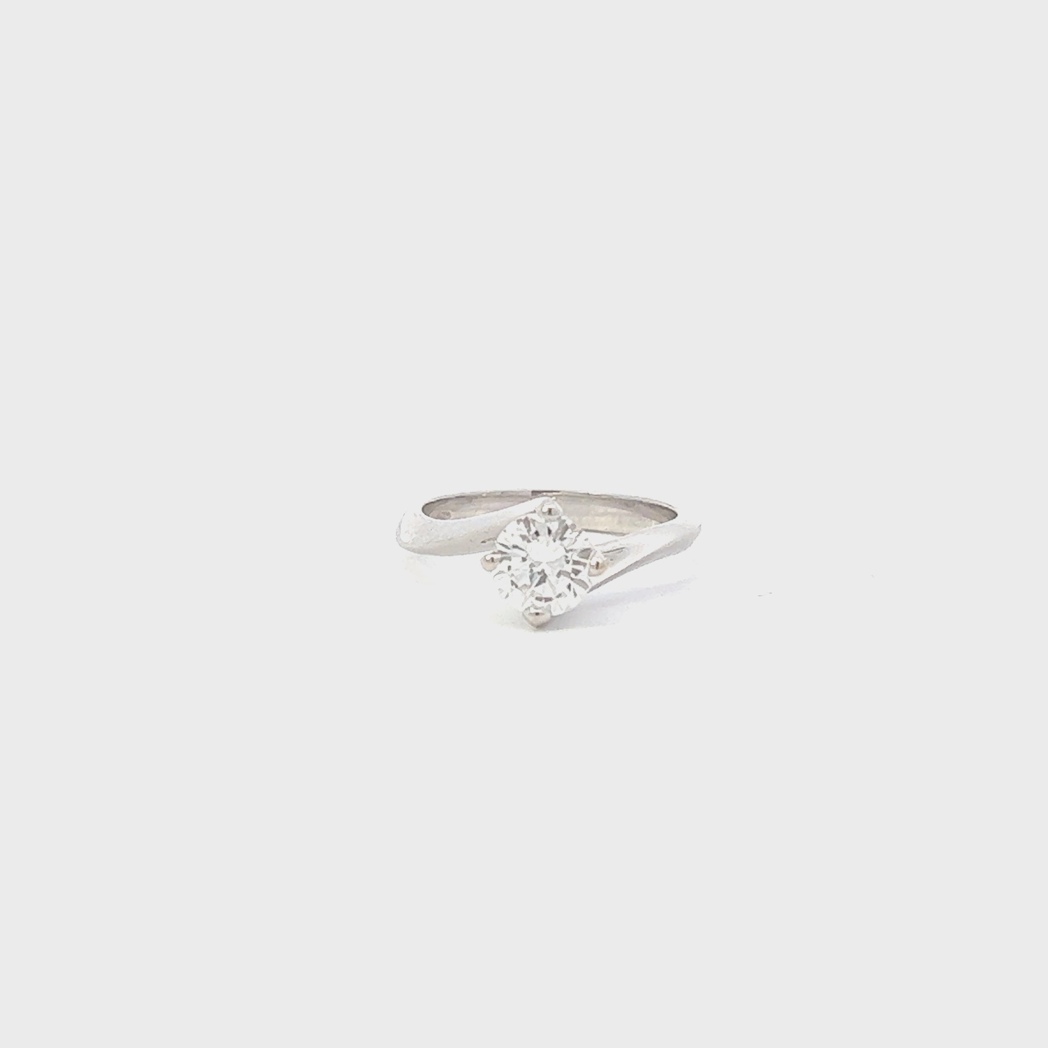 Ready to Ship Diamond Twisted Solitaire Engagement Ring (1.00 ct.) in 18K Gold, Made in Italy
