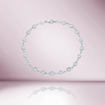 19 Stone Diamond By The Yard Bracelet (2.00 ct.) Bezel Set in 14K Gold