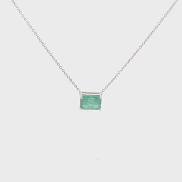 East-West Emerald Cut Necklace