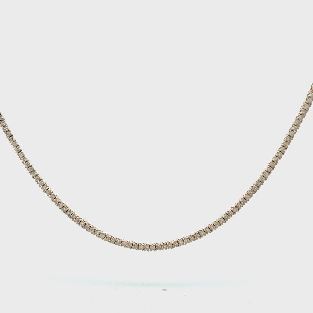 Diamond Tennis Necklace (3.50 ct.) 1.6 mm 4-Prongs Setting in 14K Gold