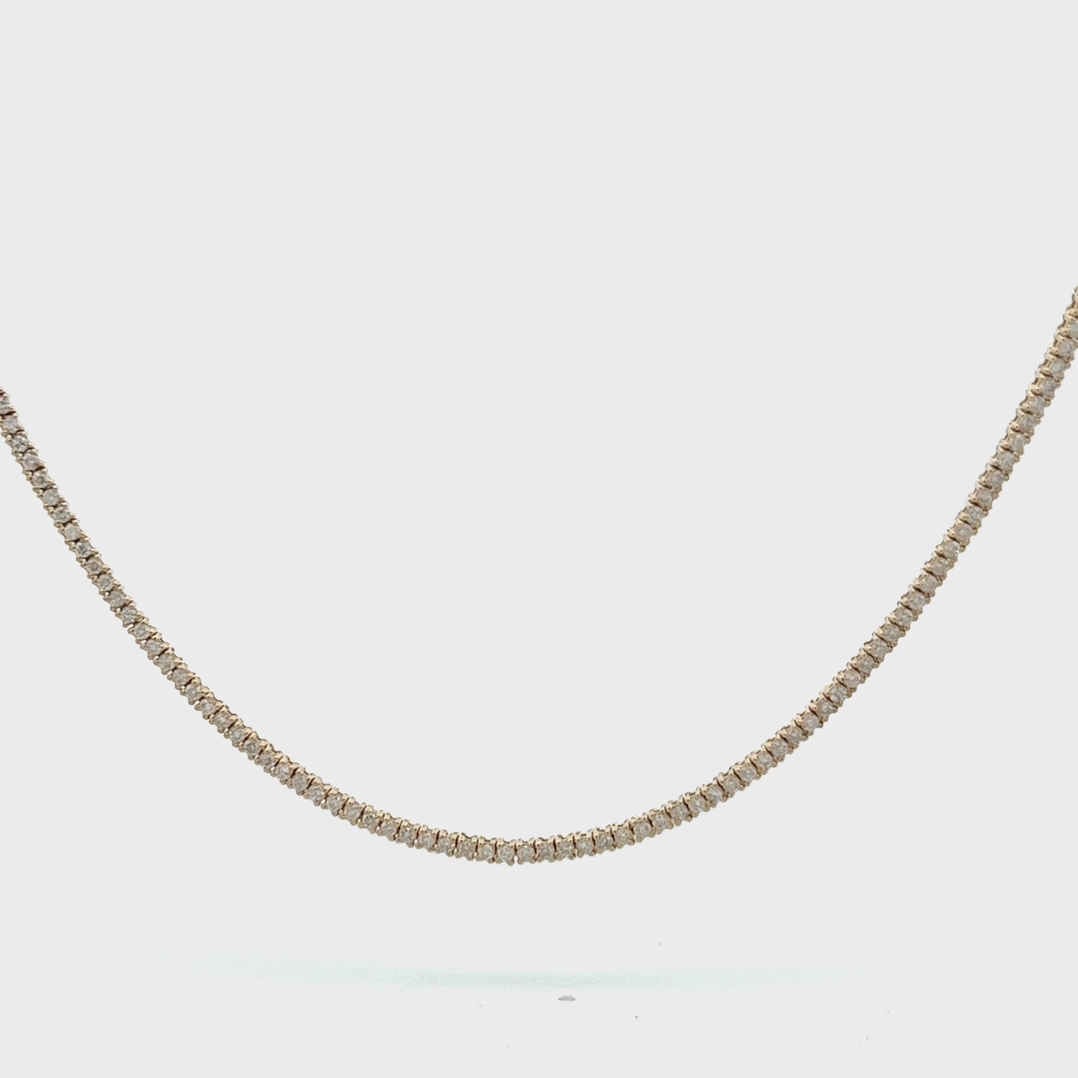Diamond Tennis Necklace (3.50 ct.) 1.6 mm 4-Prongs Setting in 14K Gold