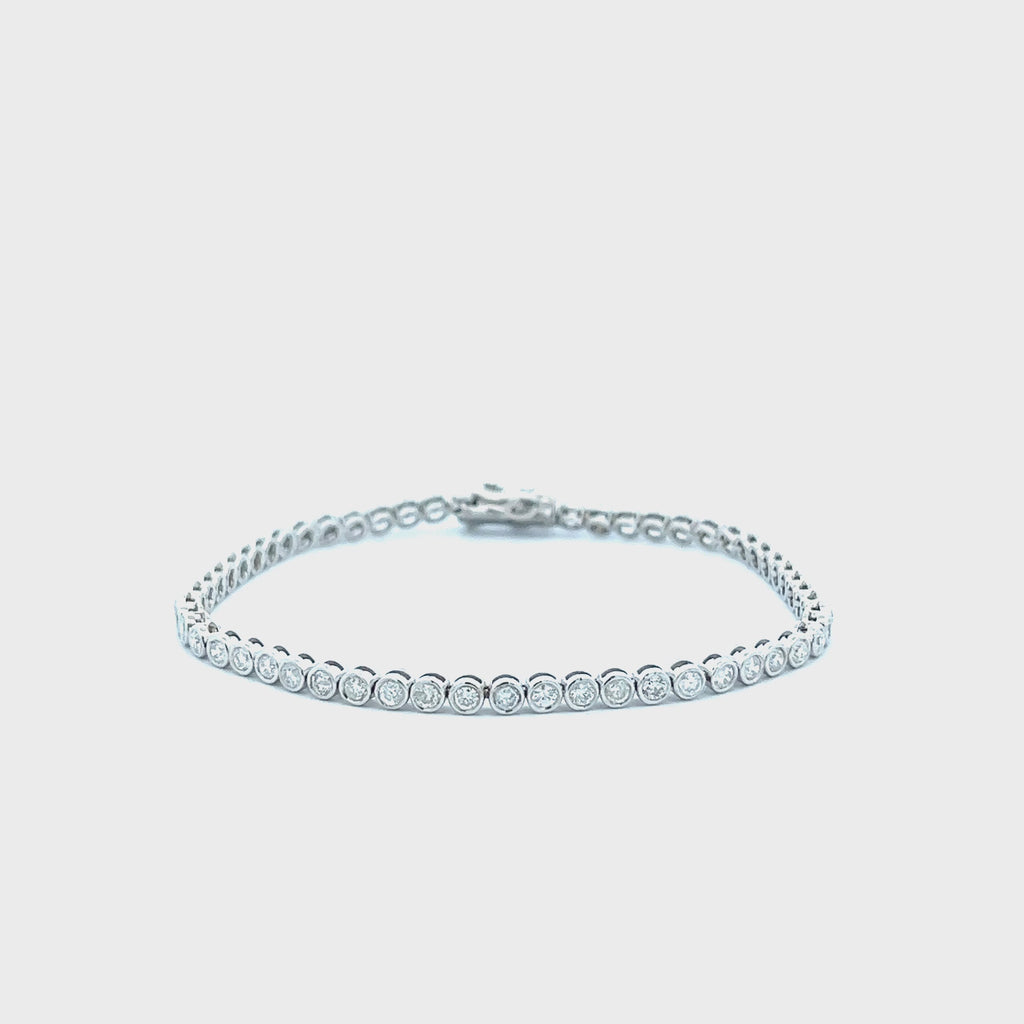 Diamond Tennis Bracelet (2.50 ct.) Bezel Setting in 14K Gold