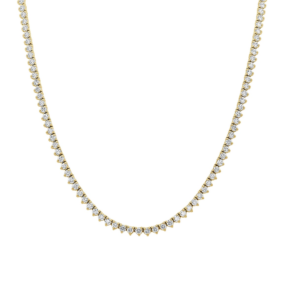 Diamond Tennis Necklace (4.50 ct.) 1.7 mm 3-Prongs in 14K Gold