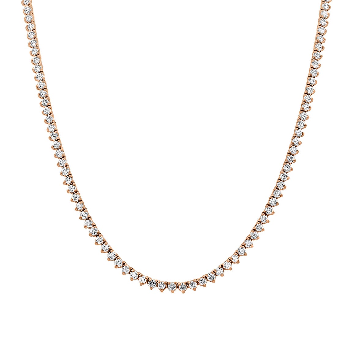 Diamond Tennis Necklace (4.50 ct.) 1.7 mm 3-Prongs in 14K Gold
