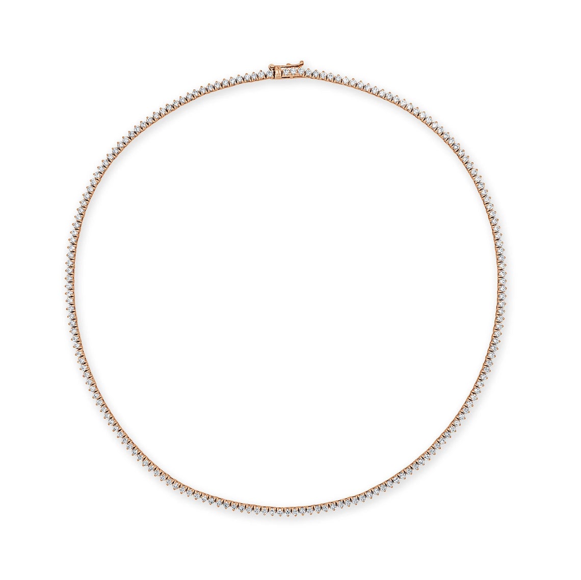 Diamond Tennis Necklace (4.50 ct.) 1.7 mm 3-Prongs in 14K Gold