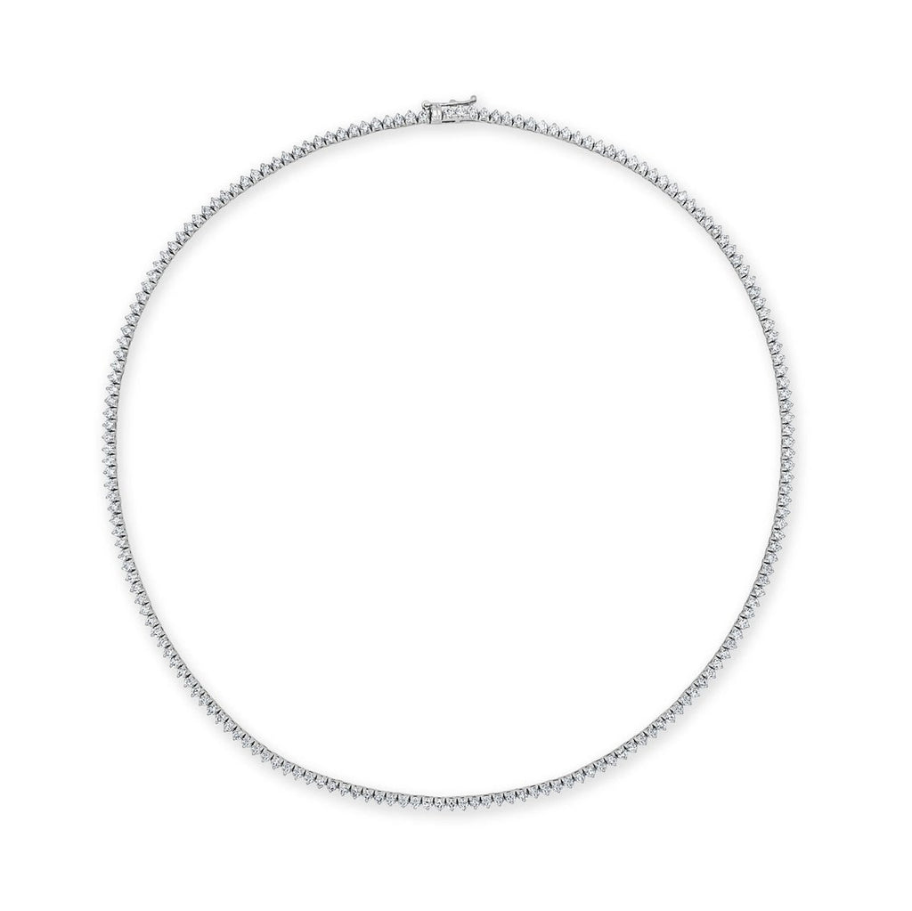 Diamond Tennis Necklace (4.50 ct.) 1.7 mm 3-Prongs in 14K Gold