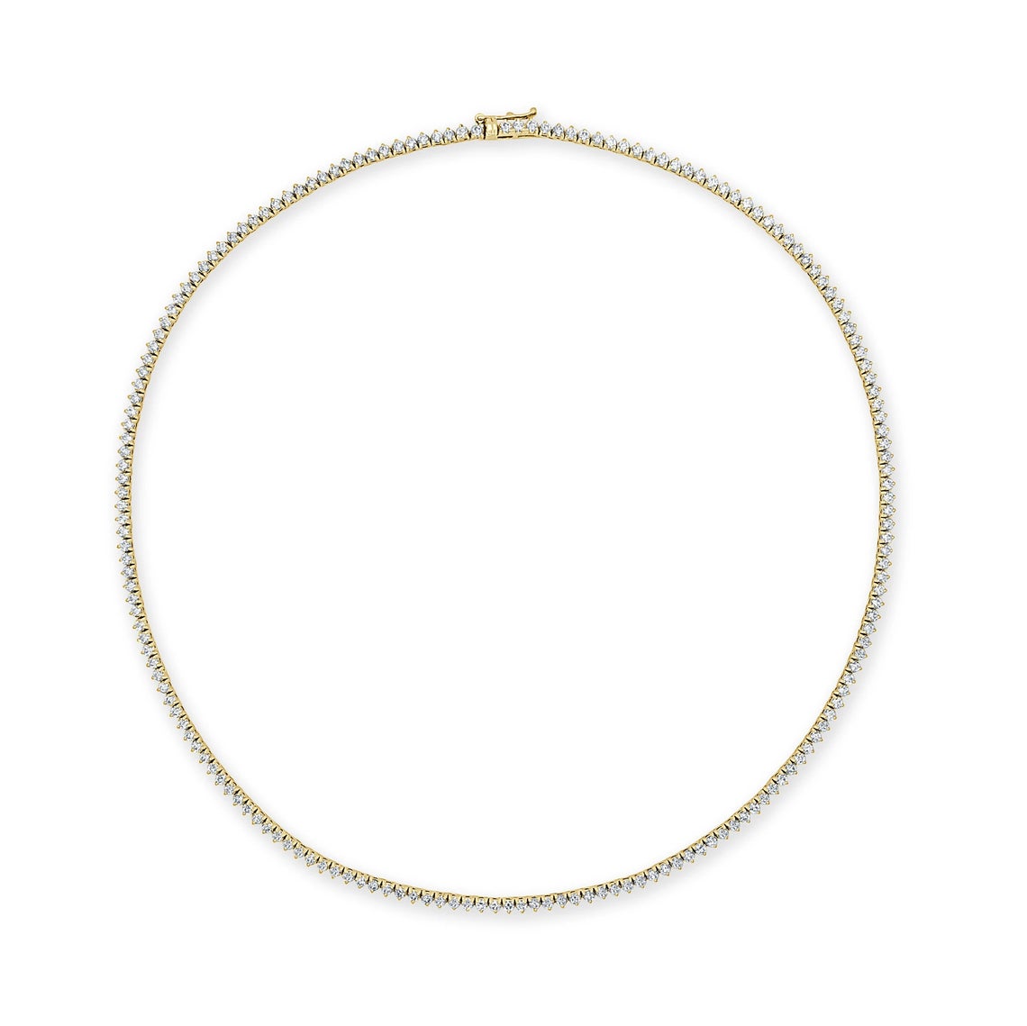 Diamond Tennis Necklace (4.50 ct.) 1.7 mm 3-Prongs in 14K Gold
