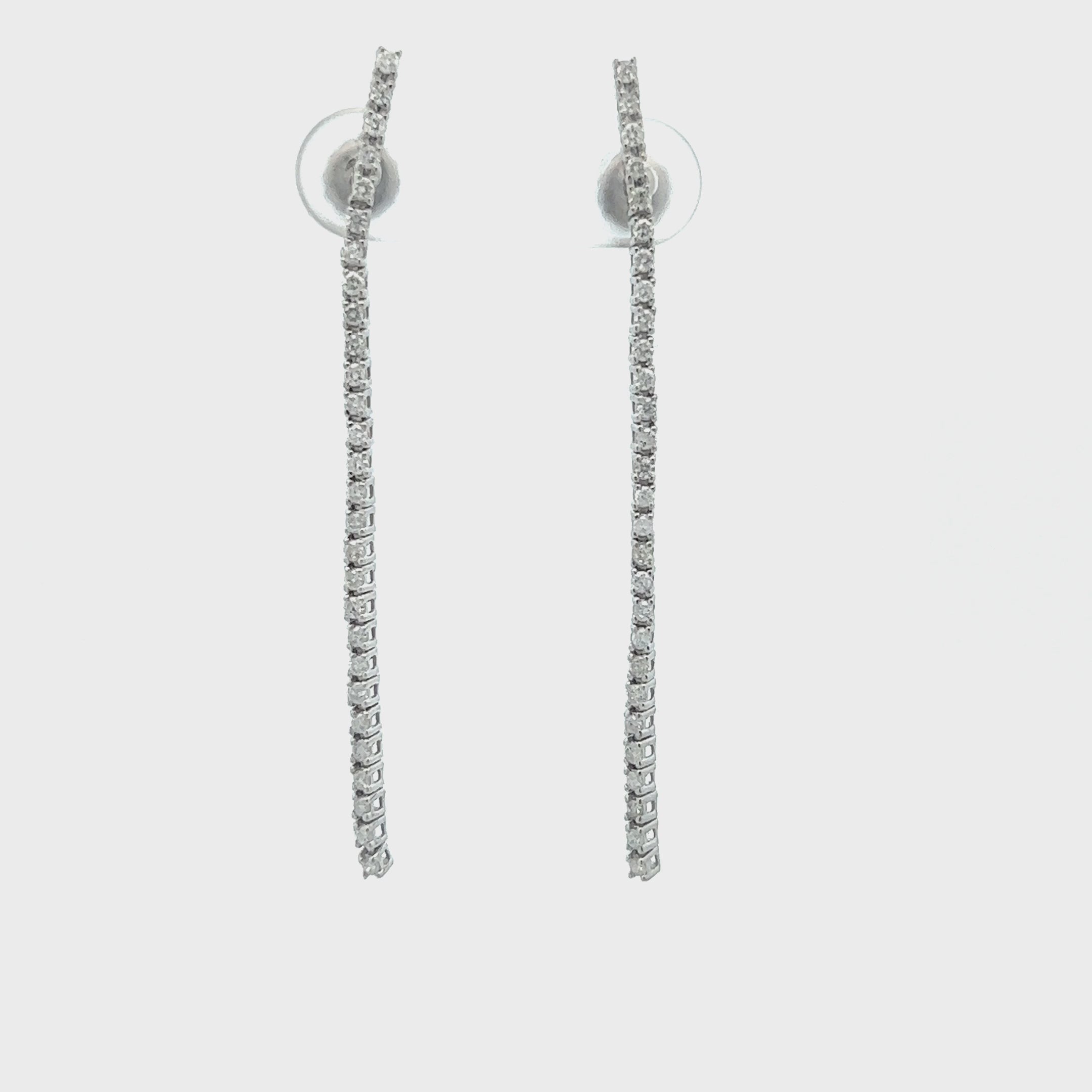 Diamond Line Tennis Earrings (0.60 ct.) in 14K Gold