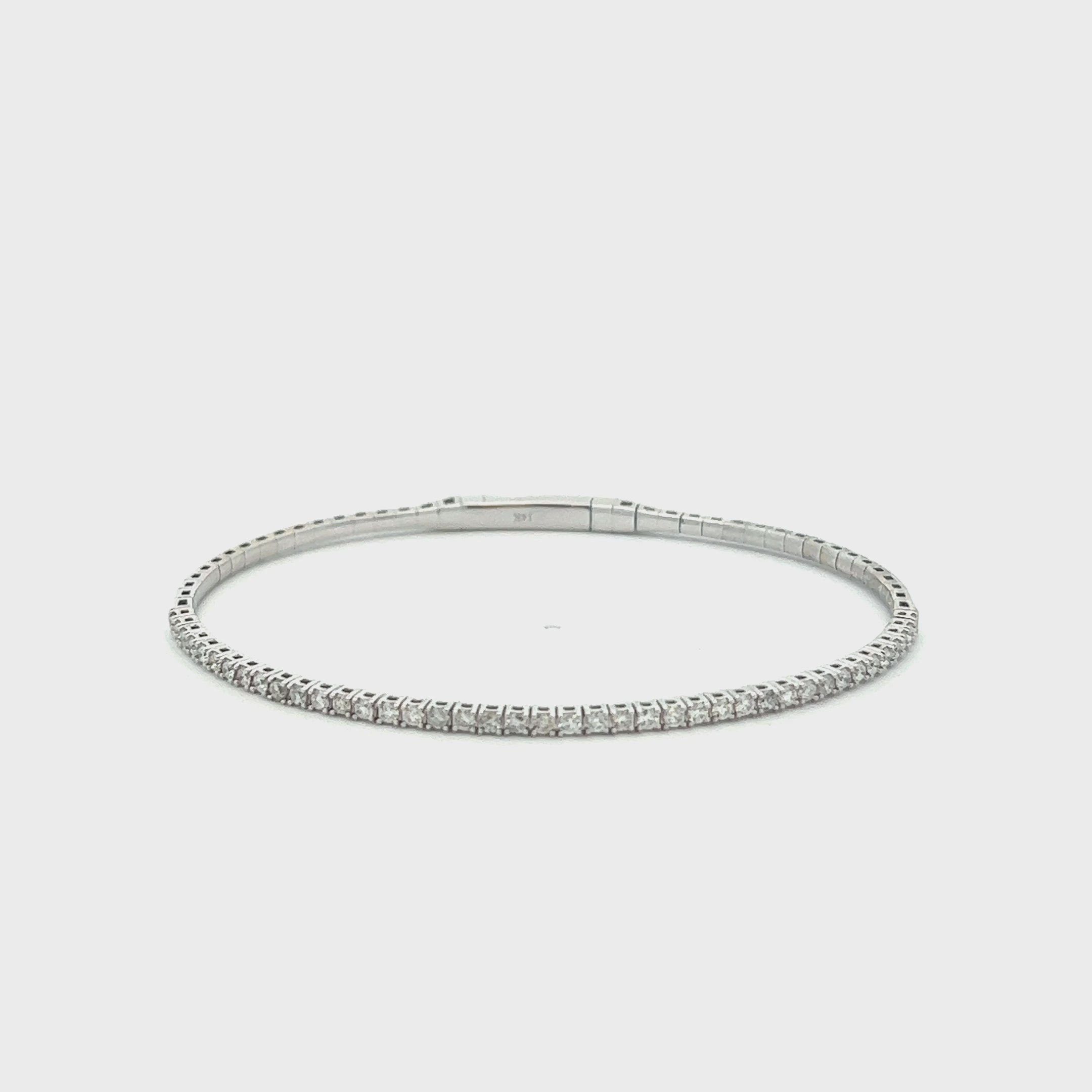 HalfWay Flexible Diamond Thin Stackable Bangle Bracelet Cuff (1.00 ct.) in 14K Gold