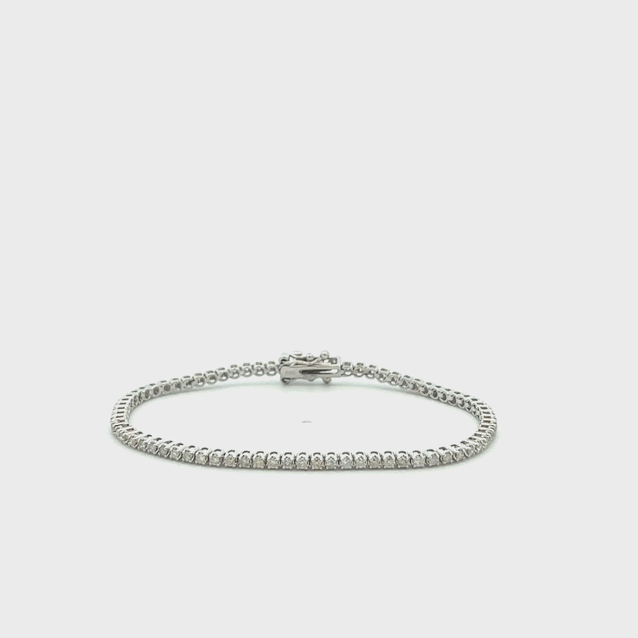 Diamond Tennis Bracelet (1.00 ct.) Buttercup Setting in 14K Gold