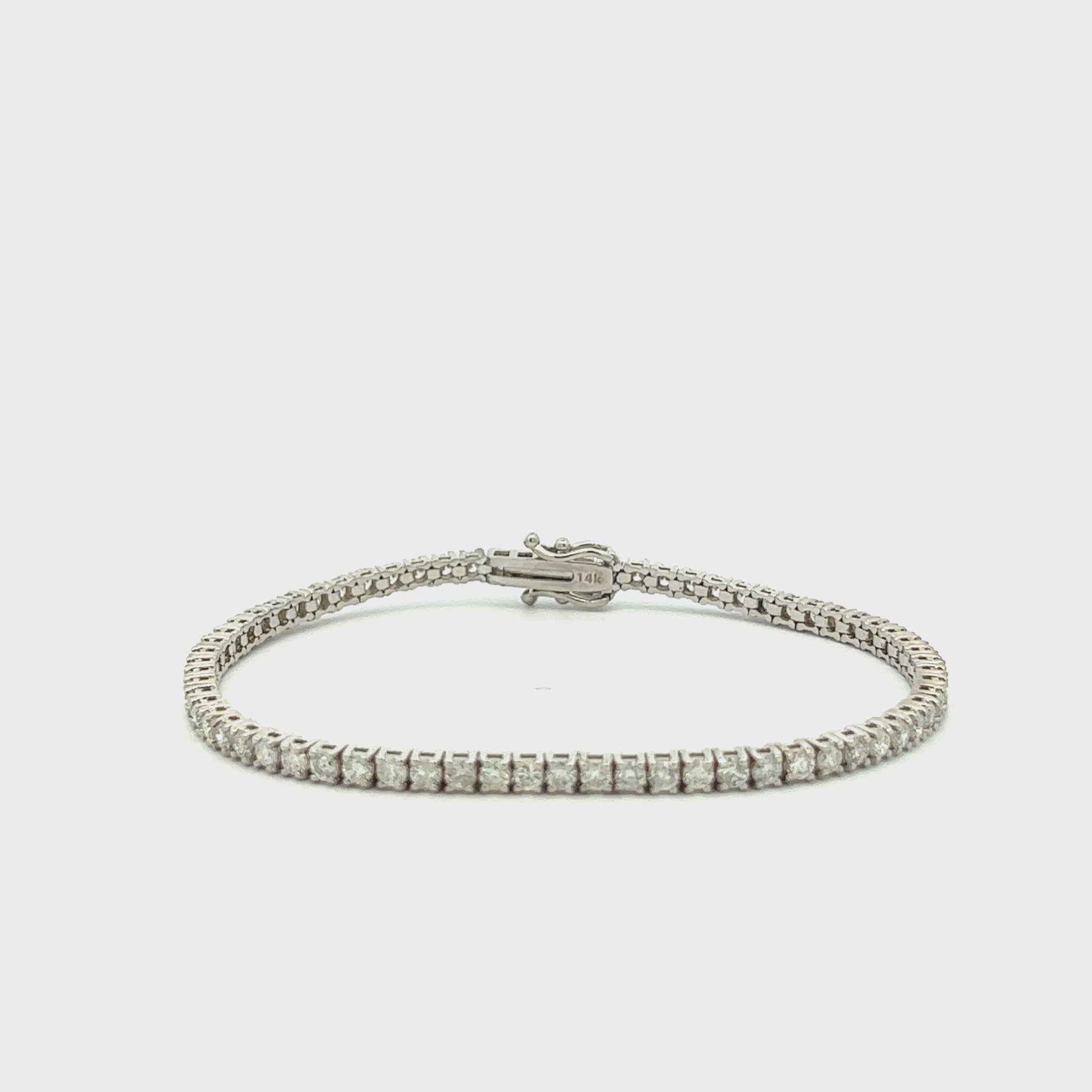 Diamond Tennis Bracelet (4.00 ct.) 2.5 mm 4-Prongs Setting in 14K Gold