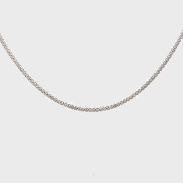 Diamond Tennis Necklace With Adjustable Chain (2.00 ct.) Buttercup Setting in 14K Gold