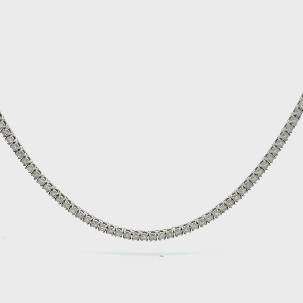 Diamond Tennis Necklace (7.50 ct.) 2.2 mm 4-Prongs Setting in 14K Gold