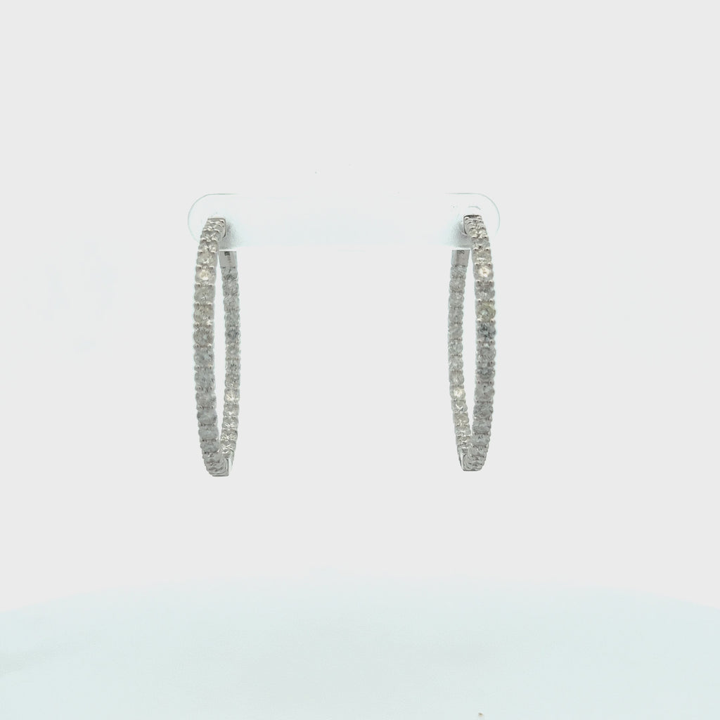 Diamond Inside-Out 1.25'' Hoop Earrings (1.60 ct.) 1.7 mm in 14K Gold