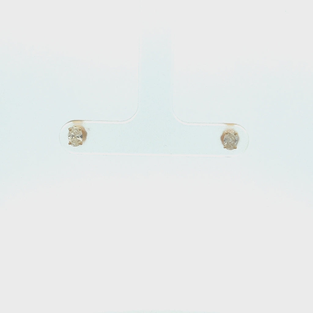 Diamond Oval Shape Studs Earrings (0.40 ct.) in 14K Gold
